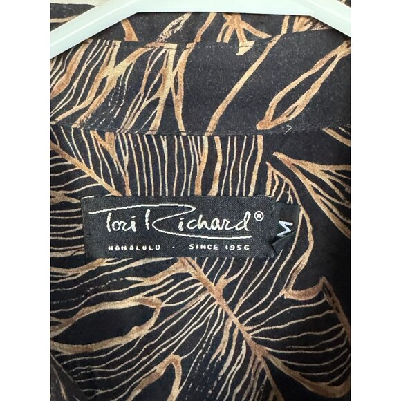 Tori Richard Honolulu Tropical Leaf Print Men's Button Down Shirt Size Medium d1 - Picture 2 of 7